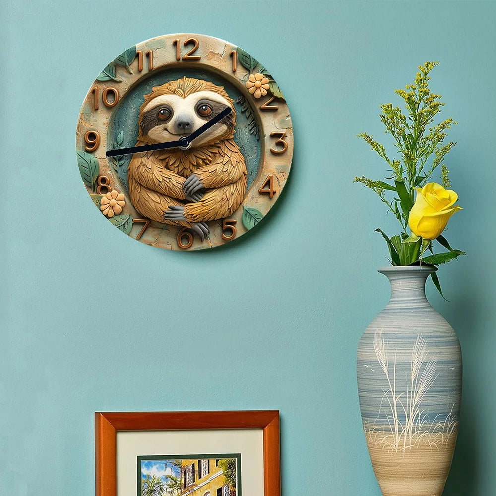 Cute Sloth Wall Clock