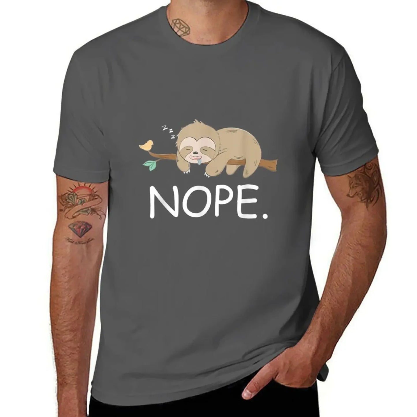 Nope Lazy Sloth T-Shirt