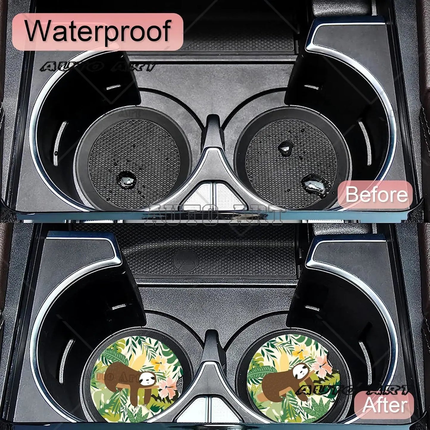 Sloth Car Cup Holder Coasters