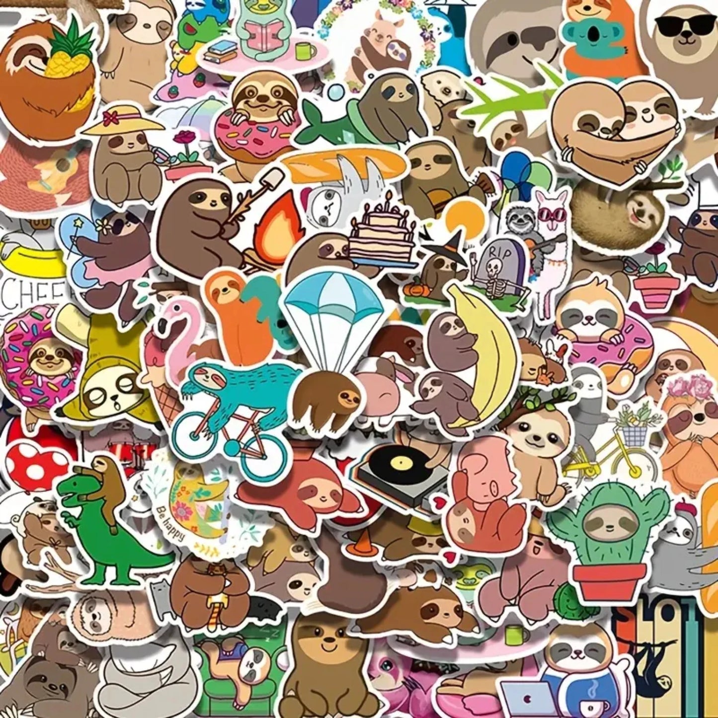 100 Piece Sloth Stickers