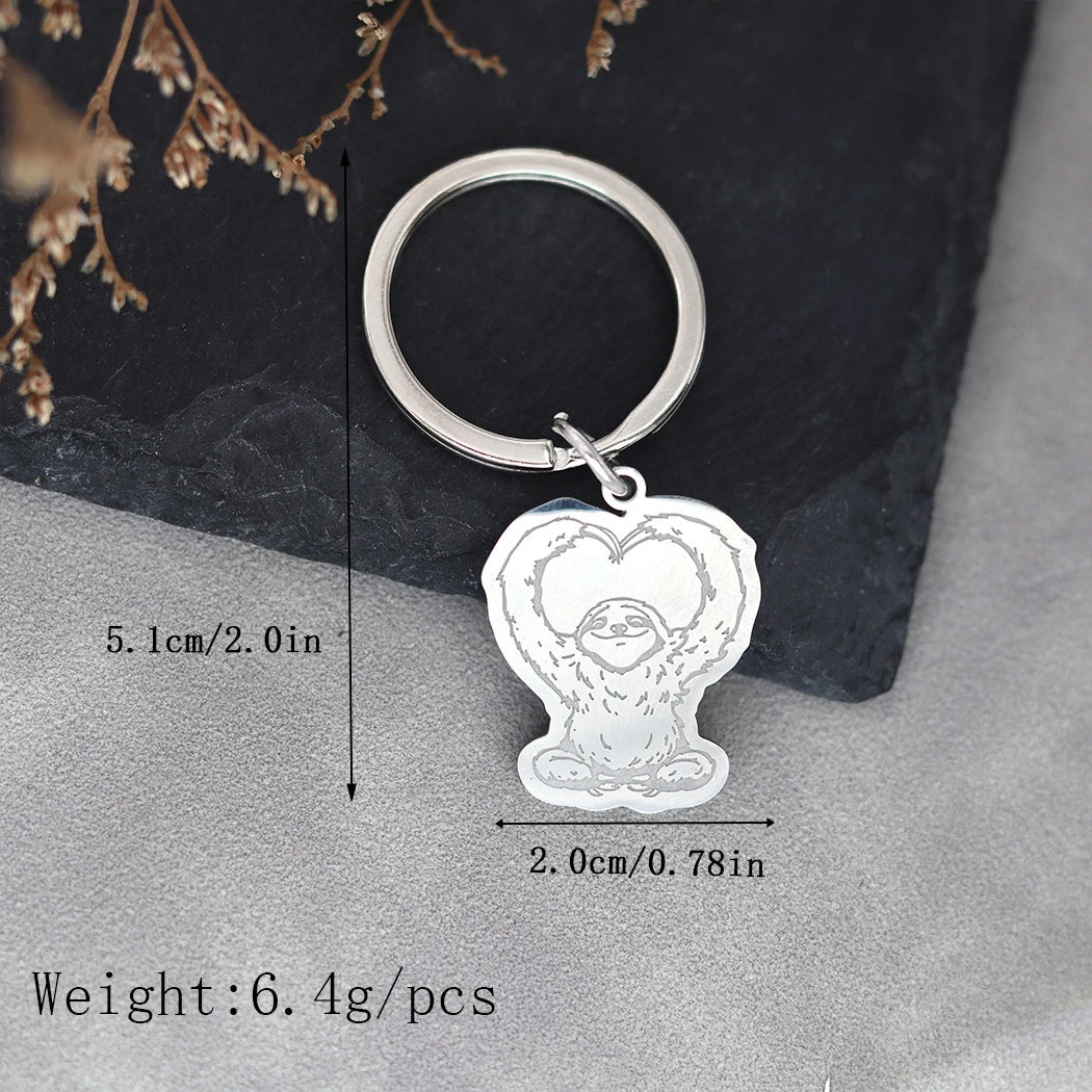 Sloth Heart Pose Keychain