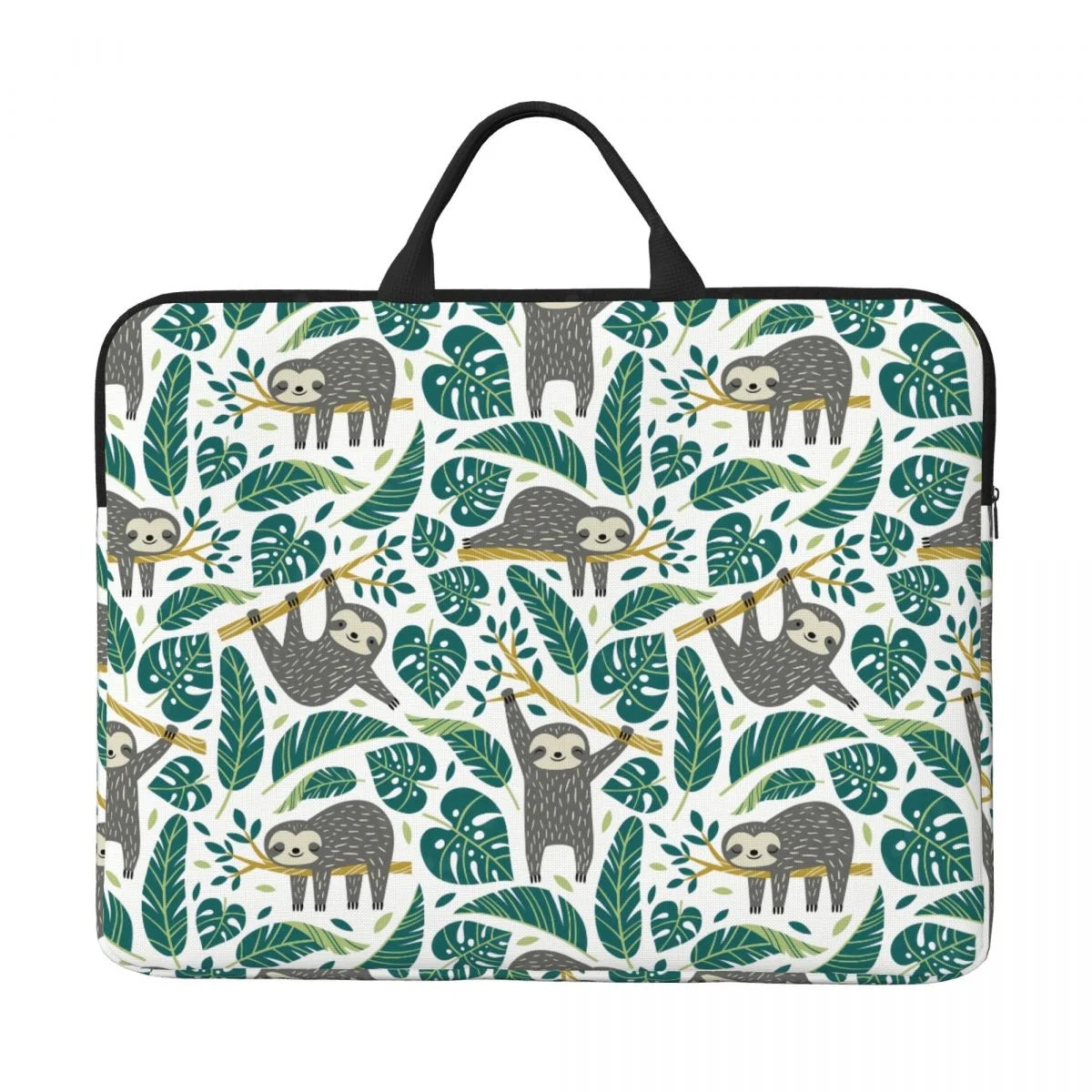 Sloth & Tropical Leaves Laptop Bag