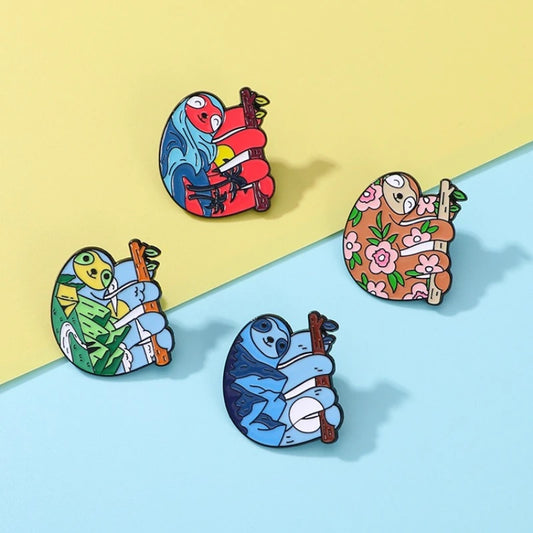 Sloth Enamel Brooch