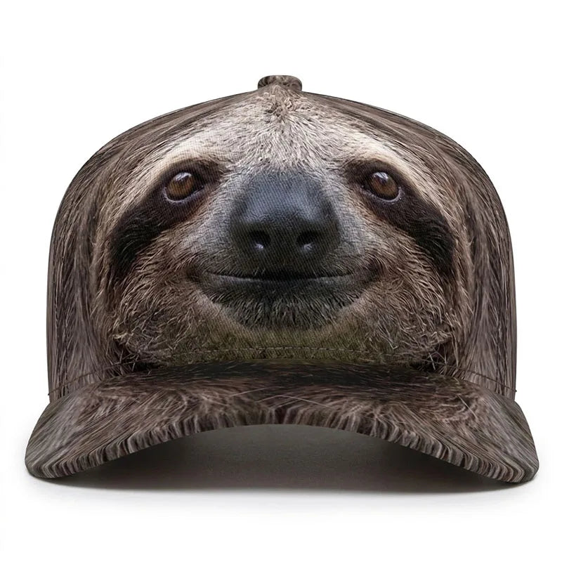 Realistic Sloth Print Baseball Cap