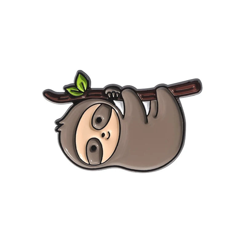 Cartoon Sloth Enamel Pin Badges