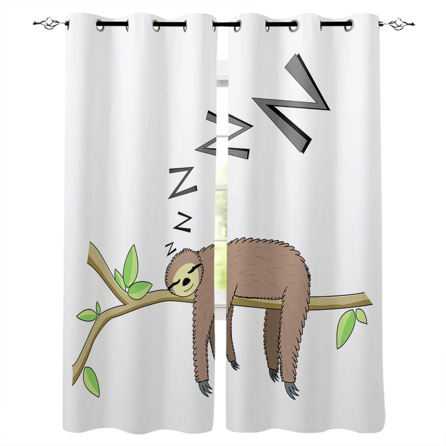 Sleeping Sloth Blackout Curtains