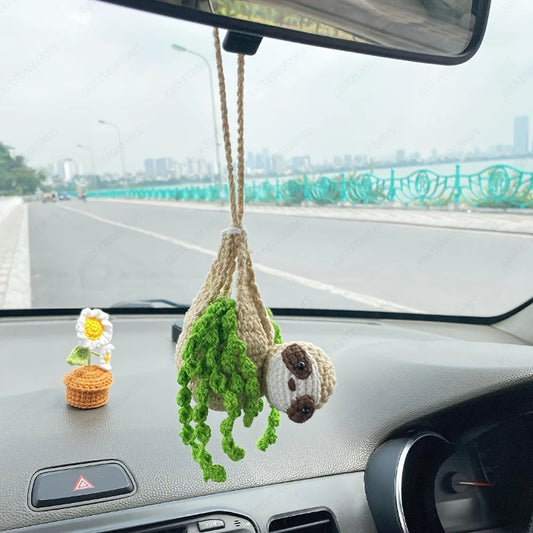 Sloth Hanging Car Crochet Ornament