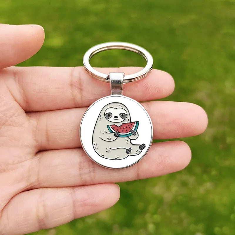 Sloth Keychain Pendant Cartoon Swimming Climbing Tree / Watermelon Sloth