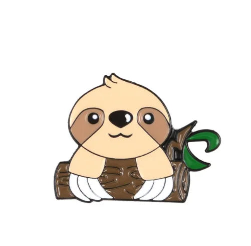 Cartoon Sloth Enamel Pin Badges