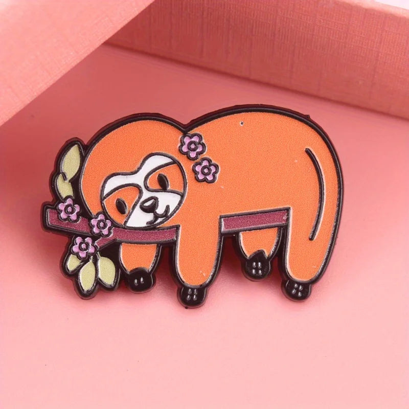 Sloth On A Branch Pin Badge