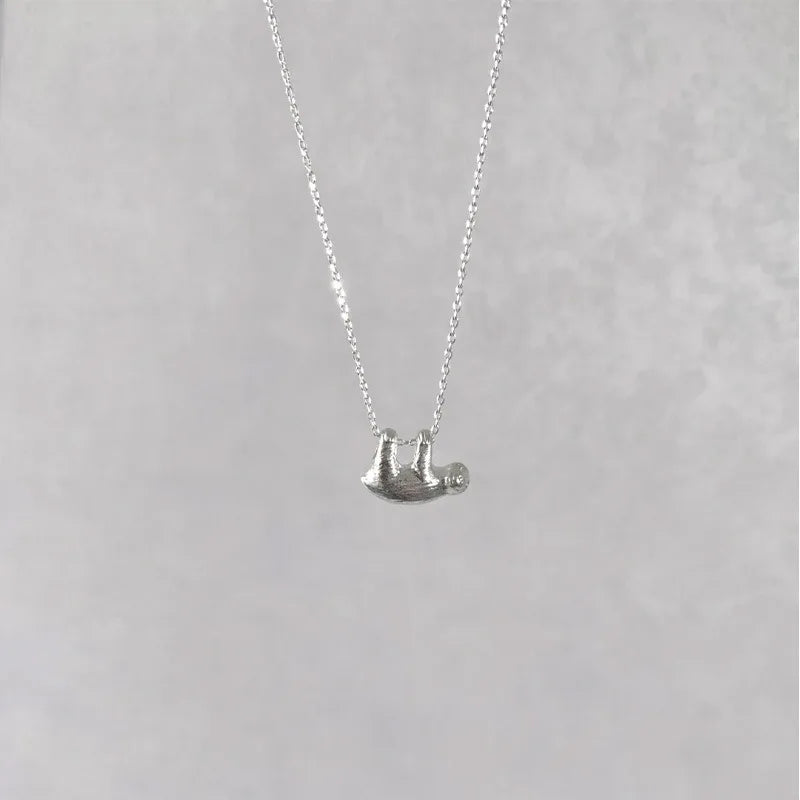 Cute Sloth Hanging Upside Down Necklace