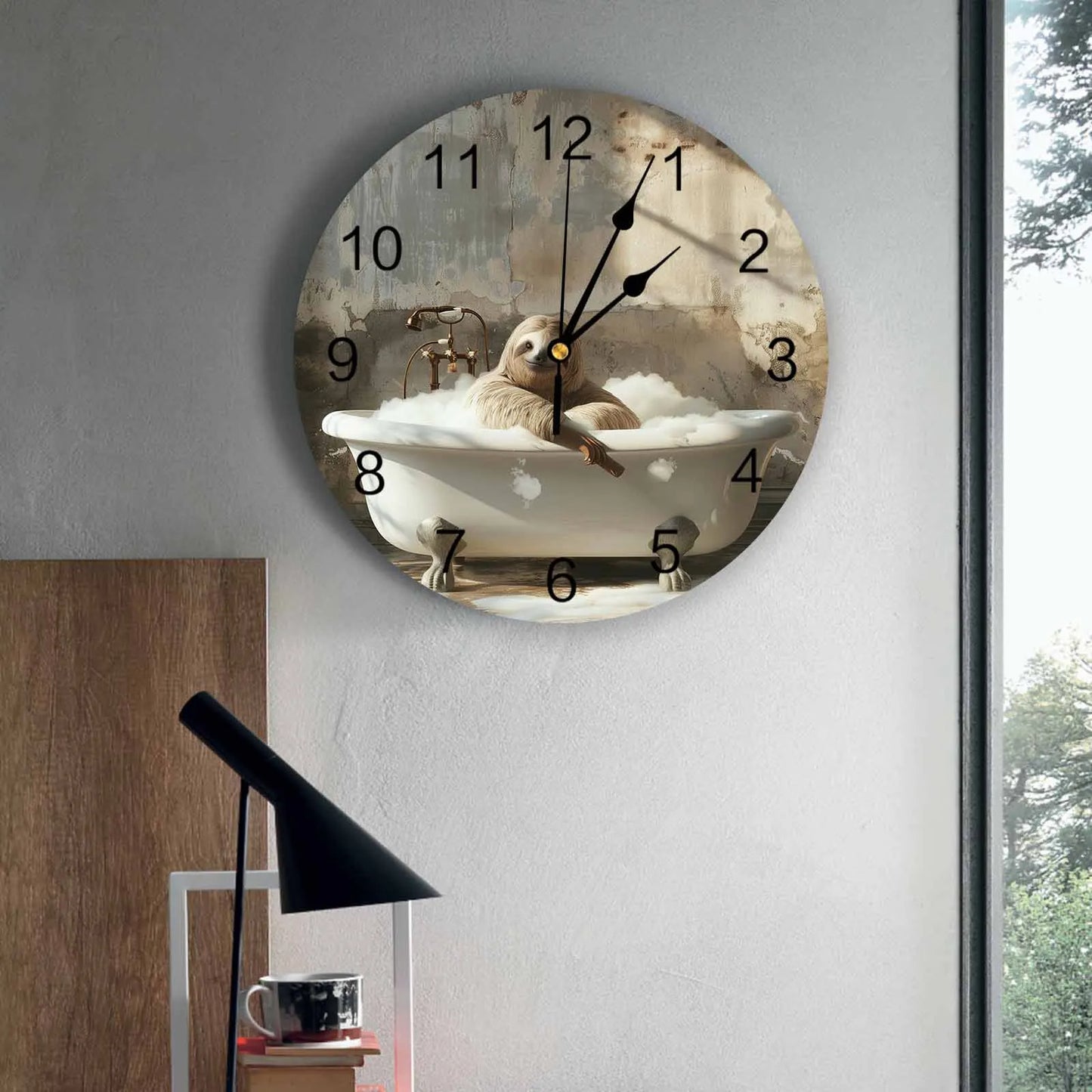 Sloth Bathing Wall Clock