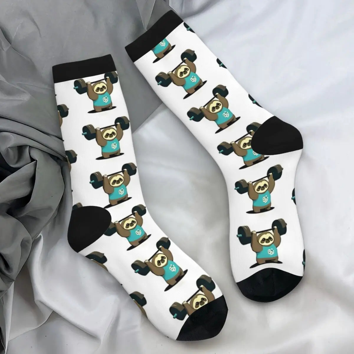Cute Sloth Bodybuilding Weightlifting Socks