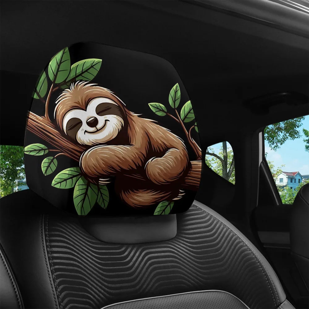 Hanging Out Sloth Headrest Car Covers
