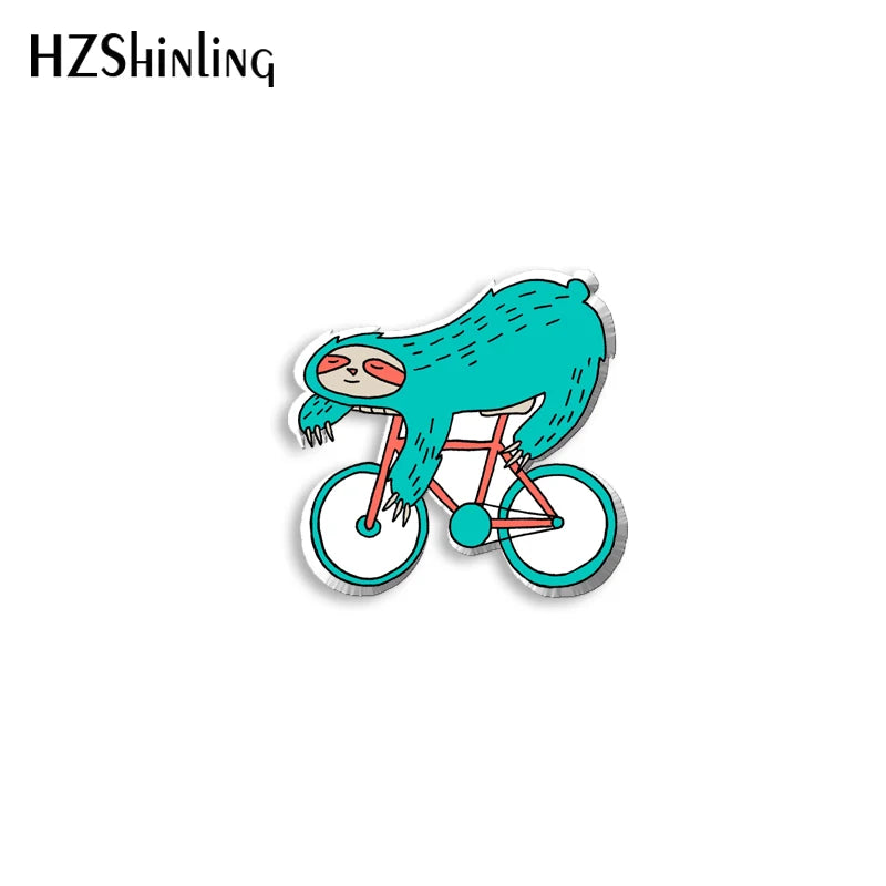 Sloth Acrylic Pin Badge