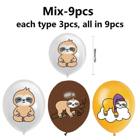 9 Piece Sloth Balloon Set
