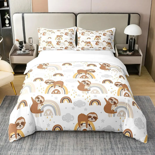 Sloth & Rainbows Bedding Set