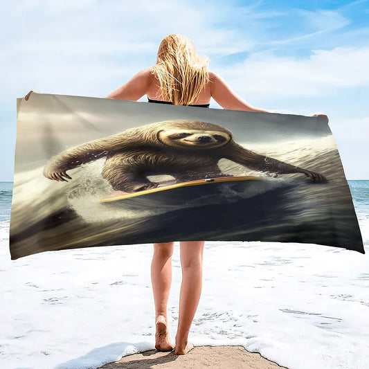 Surfing Sloth Towel