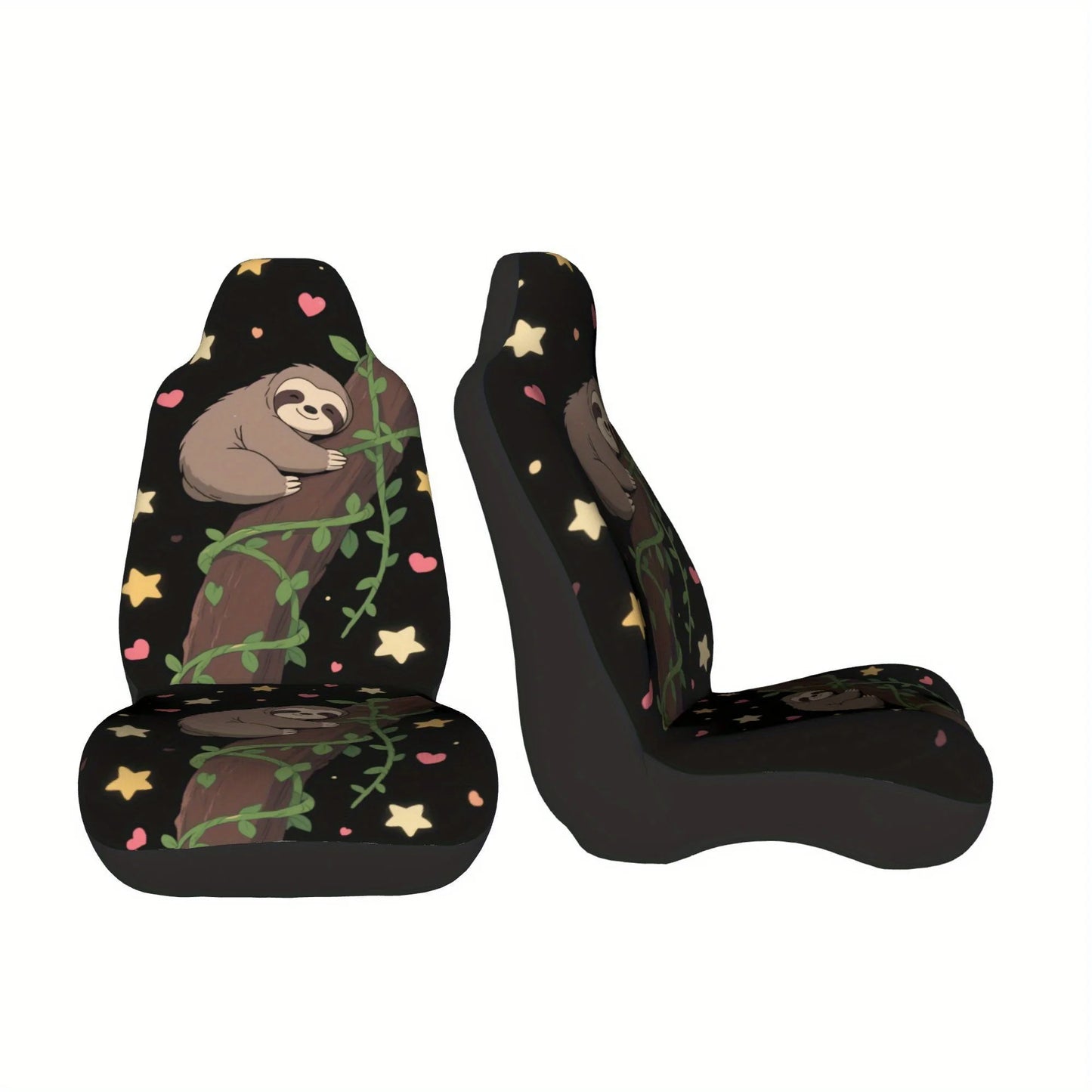 2 Front Seat Sloth Car Seat Covers