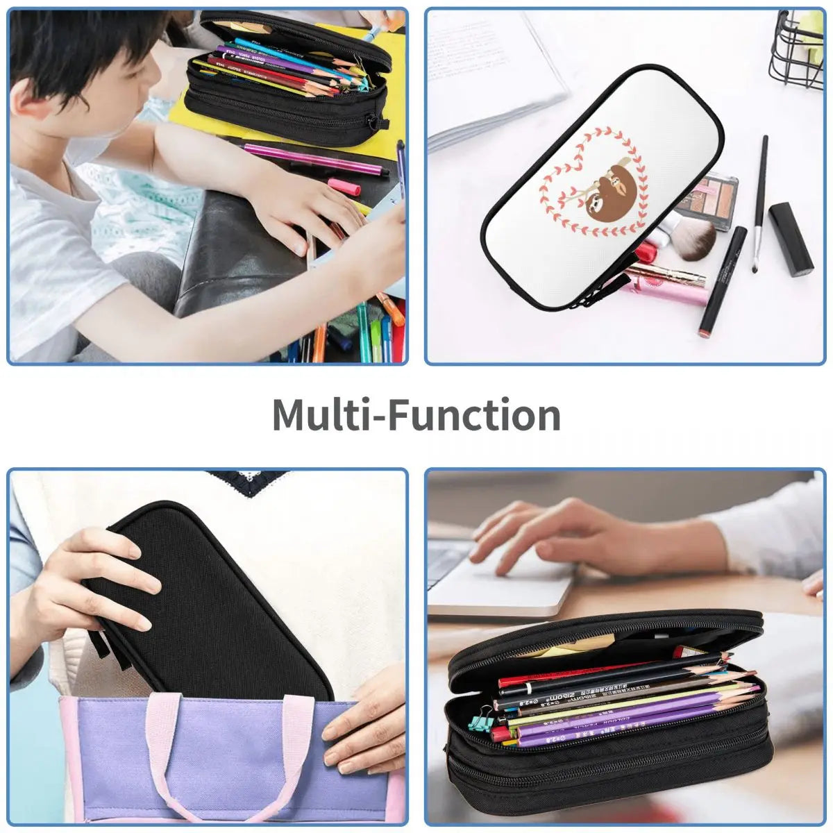 Sloth Love Heart Pencil Case