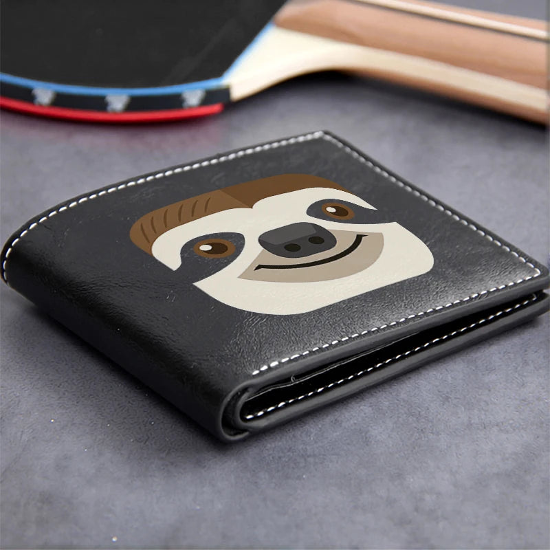 Sloth Face Leather Wallet
