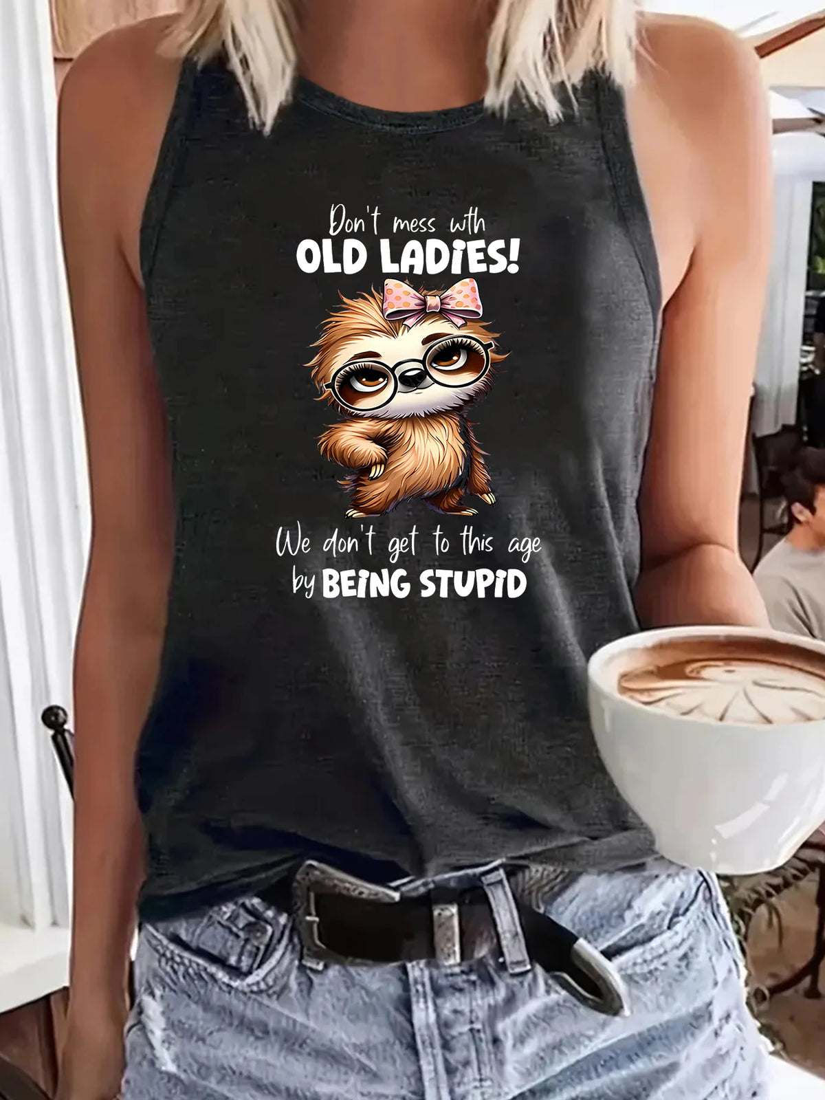 Don't Mess With Old Ladies Sloth Tank Top