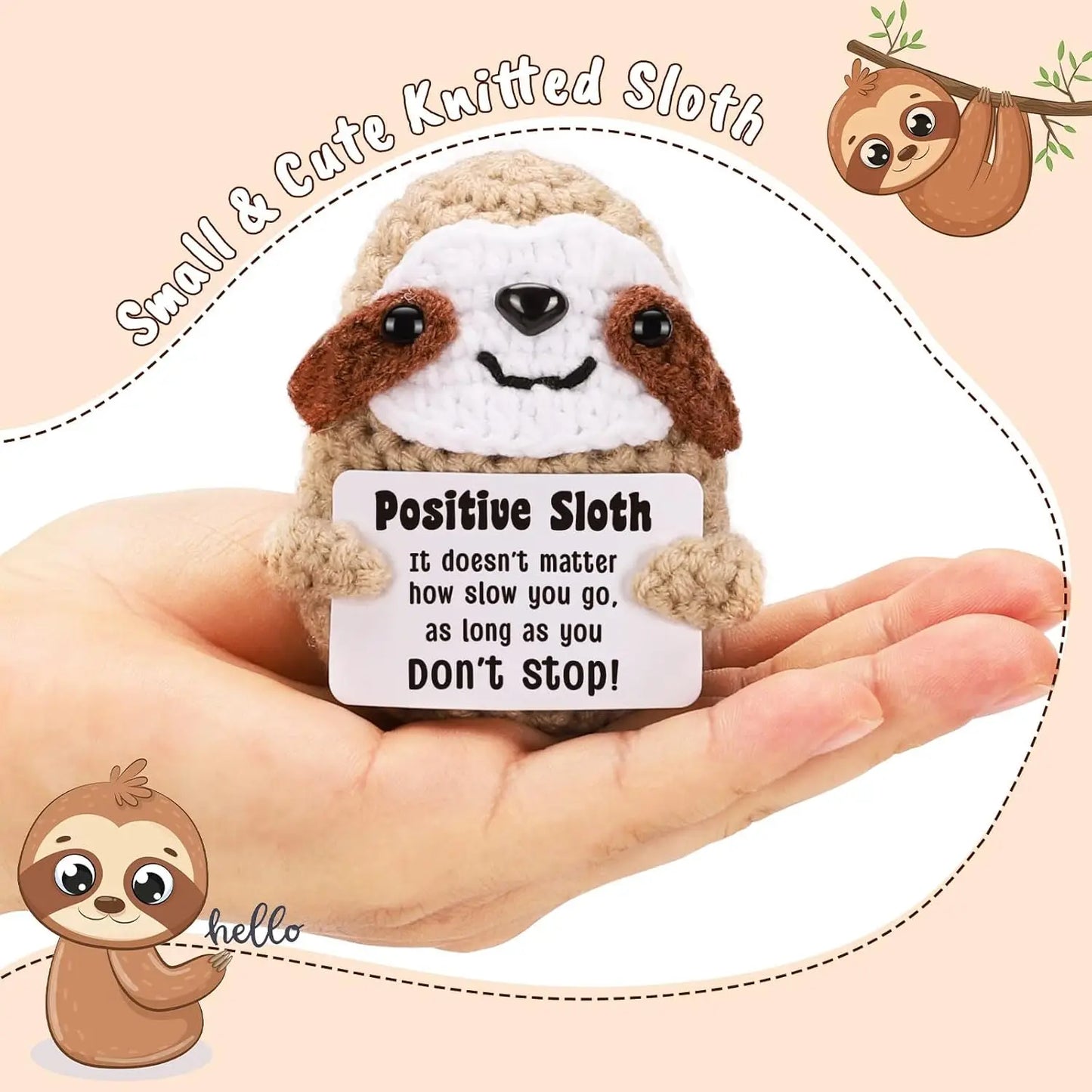 Positive Crochet Sloth Doll