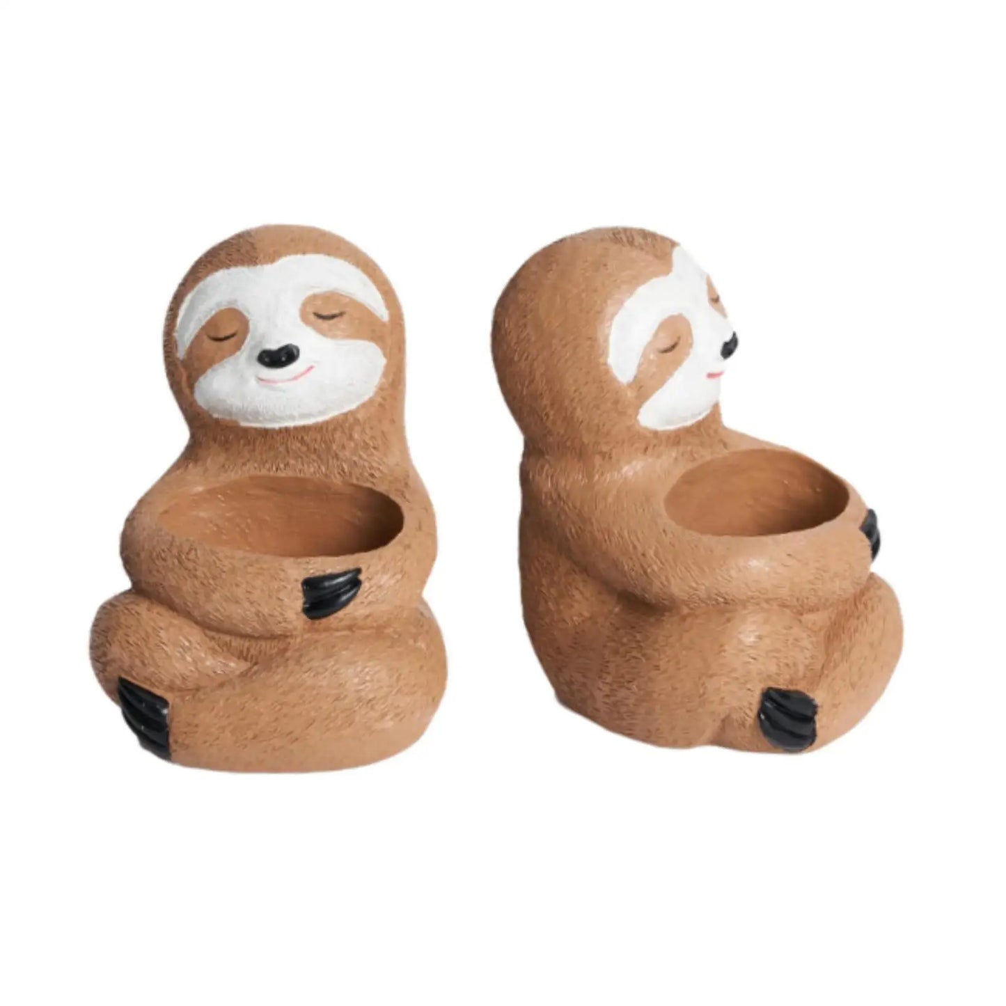 2Pcs Flowerpots Gift Containers Sloth Plant Pots Animal Planters with Drainage Hole for Windowsill Bedroom Balcony Shelf Office