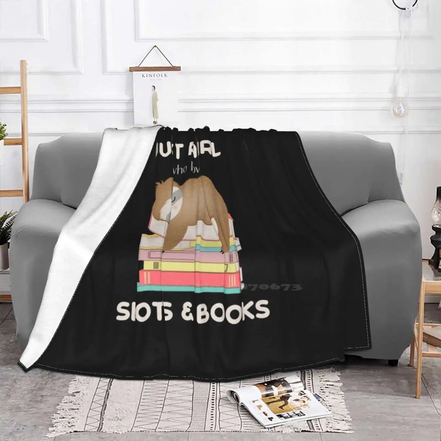 Just A Girl Who Loves Sloths And Books Blanket