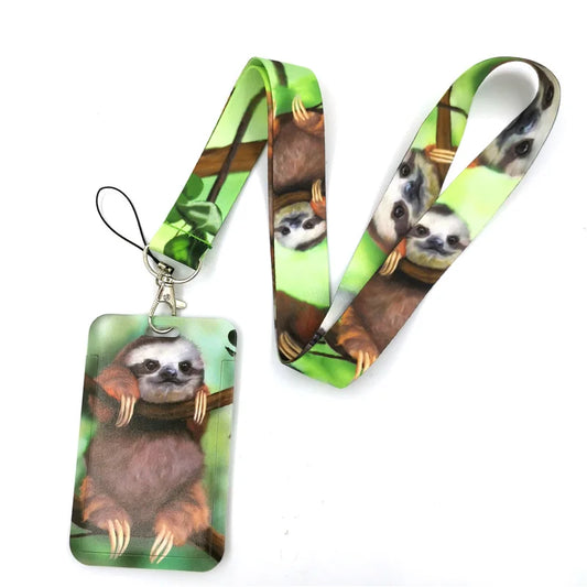 Sloth Lanyard Badge Holder ID Card