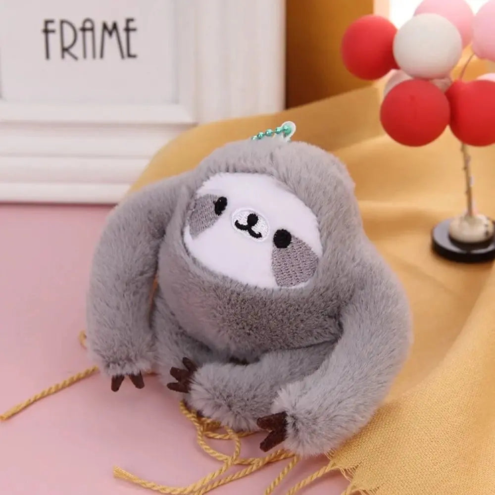 Plush Sloth Plush Keychain