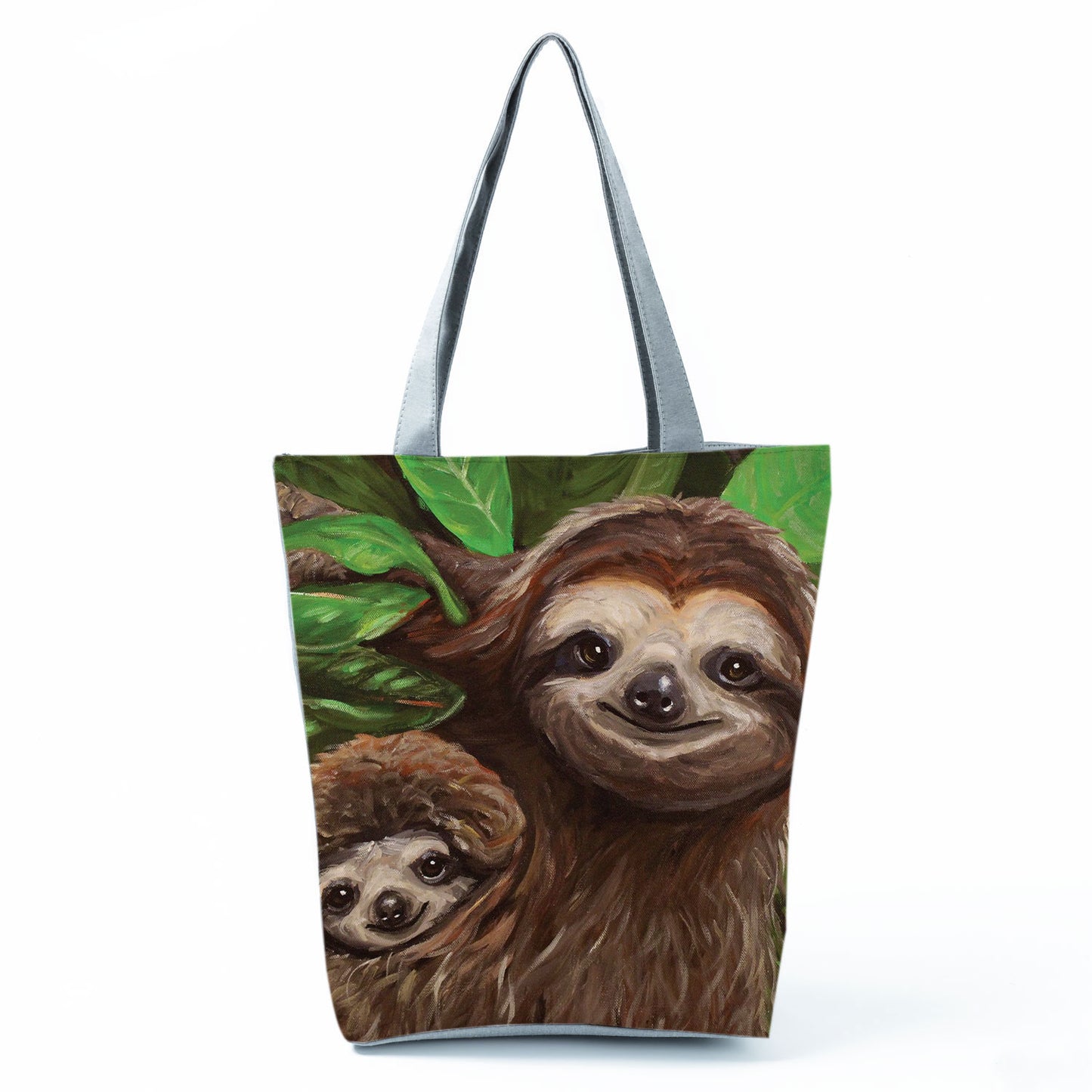 Mom and Baby Sloth Tote Bag