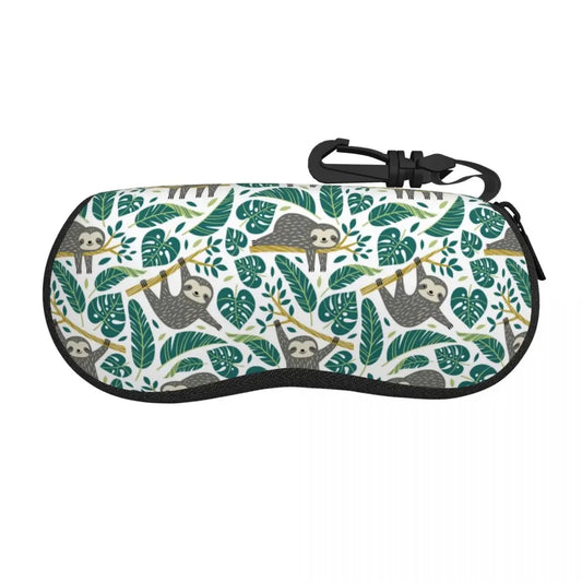 Sloth Tropical Palm Leaves Glasses Case