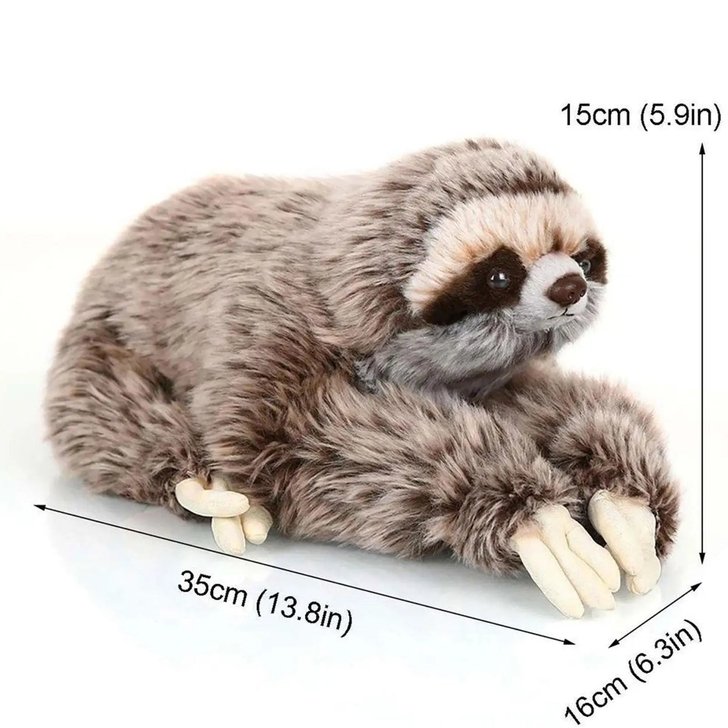 Cute Realistic Three Toed Sloth Plush Stuffed Toy