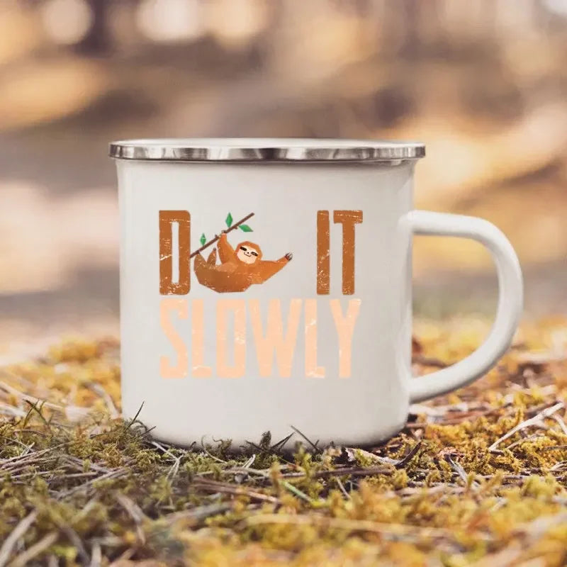 Do It Slowly Sloth Enamel Mug