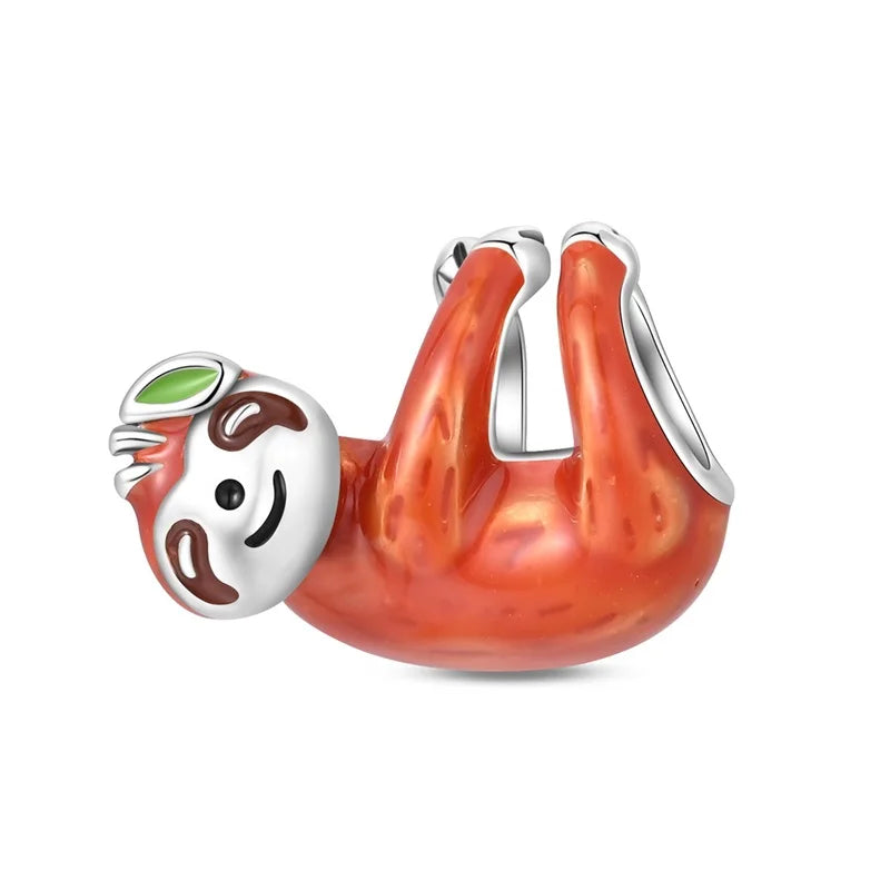 Sterling Silver Hanging Sloth Bead Charm