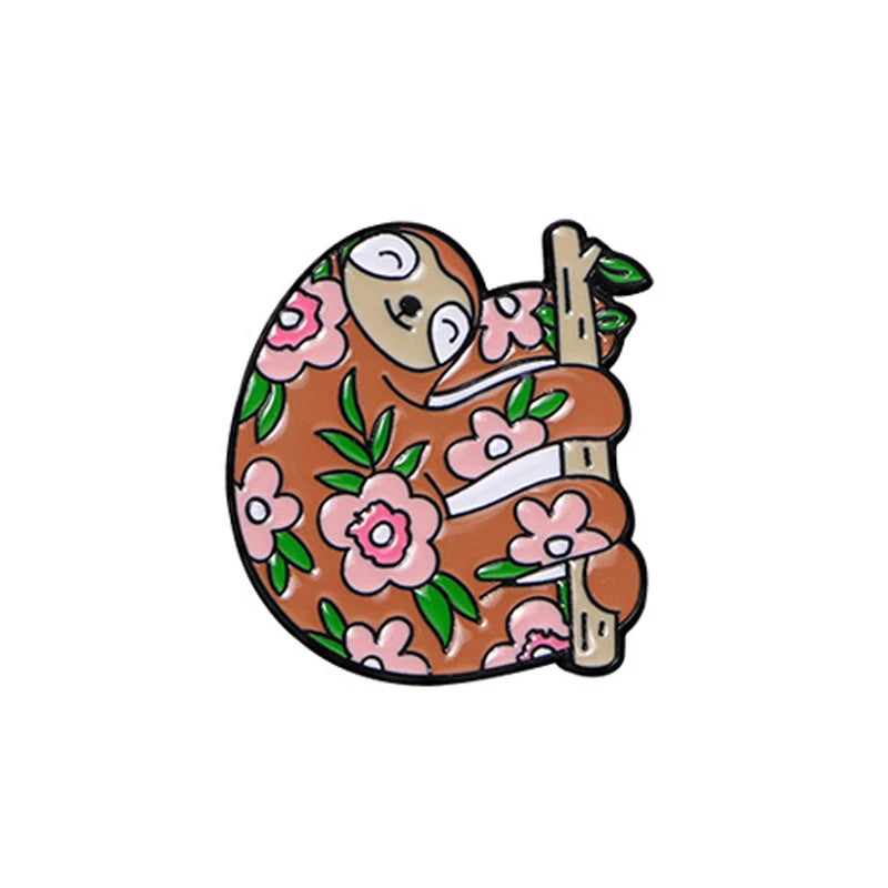 Cartoon Sloth Enamel Pin Badges
