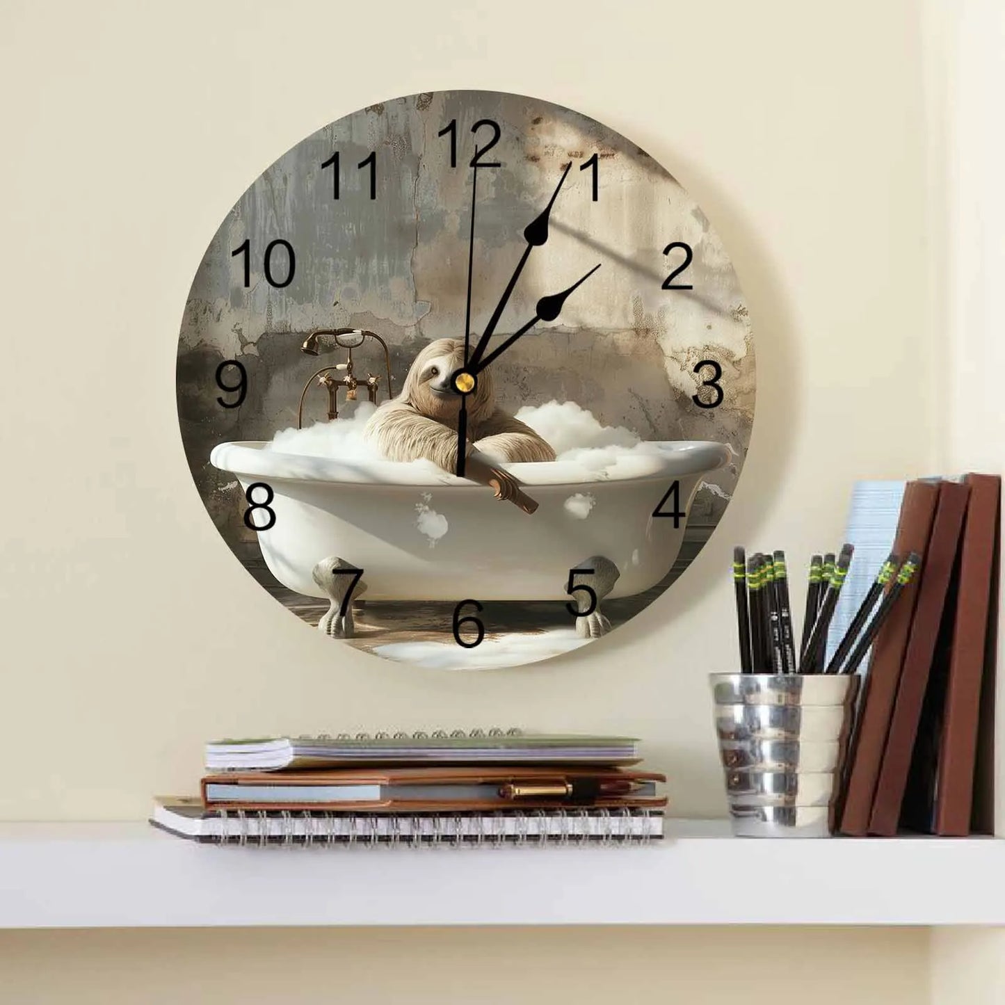 Sloth Bathing Wall Clock