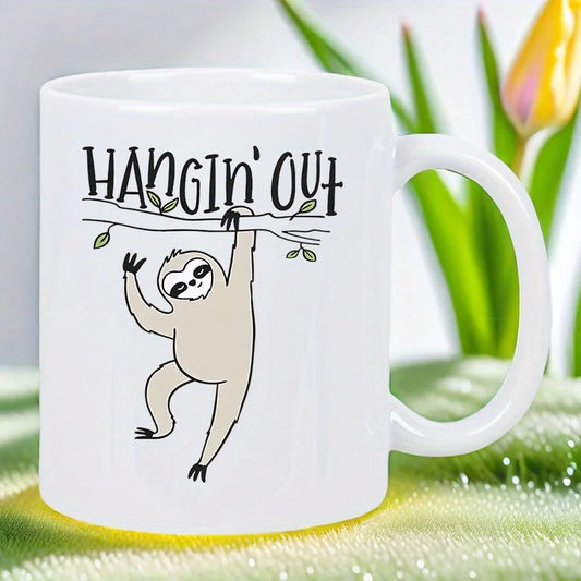 Hangin' Out Cute Sloth Ceramic Mug