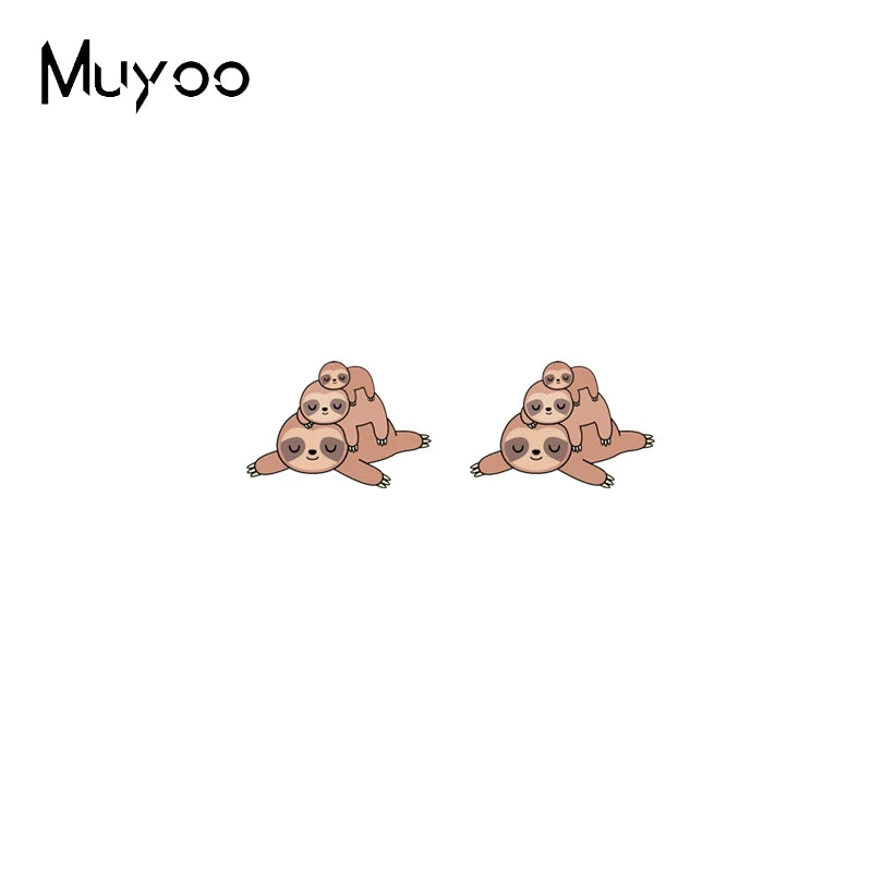 Cartoon Sloth Stud Earrings