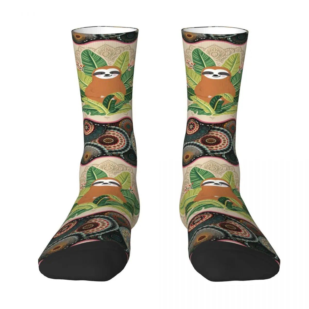 Retro Sloth Vintage Mandala Socks