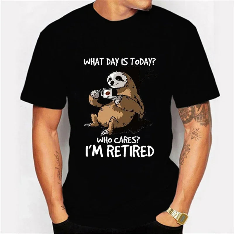 Who Cares I'm Retired Sloth T-shirt