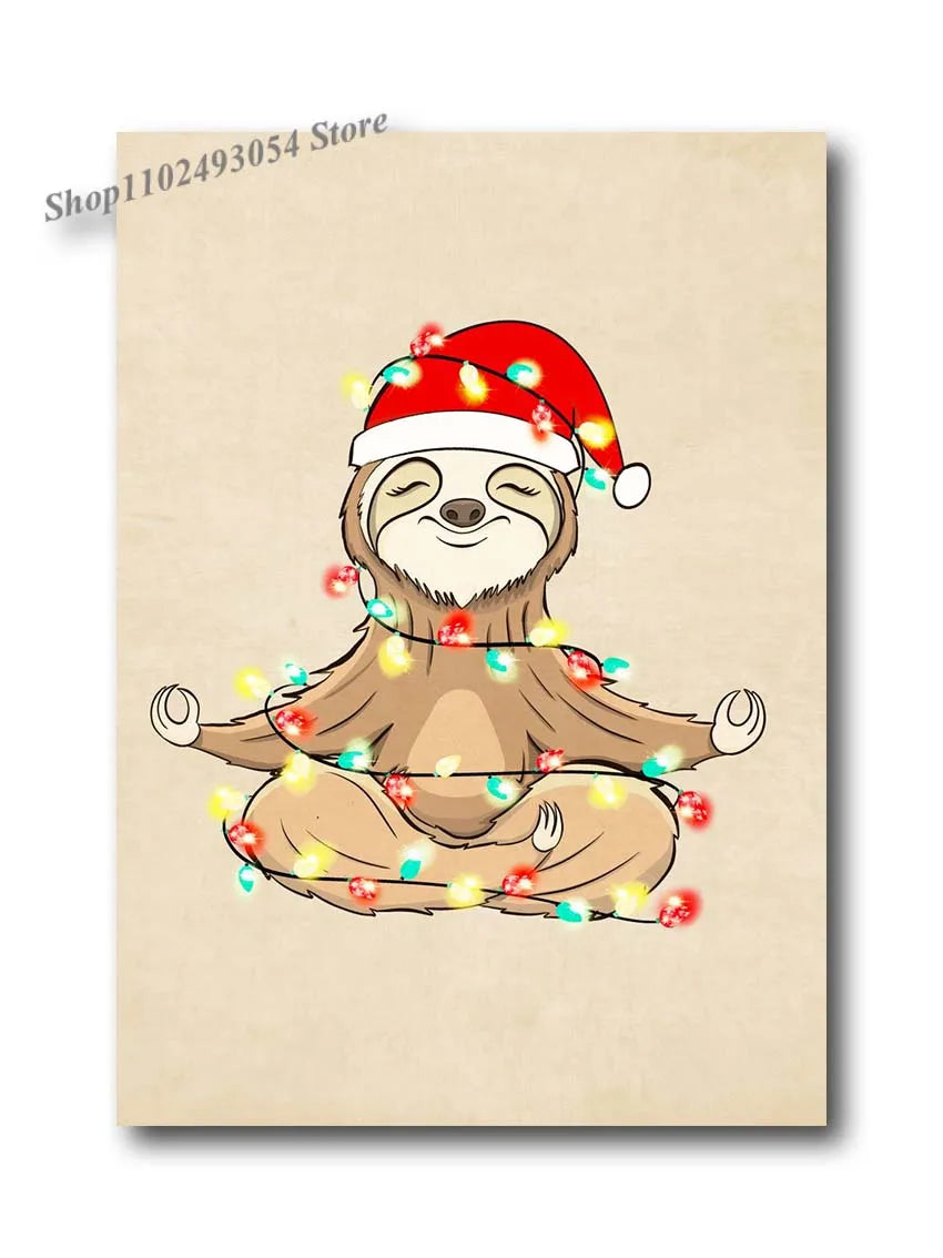 Christmas Canvas Sloth Poster