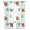 Tropical Leaves Sloths Curtain