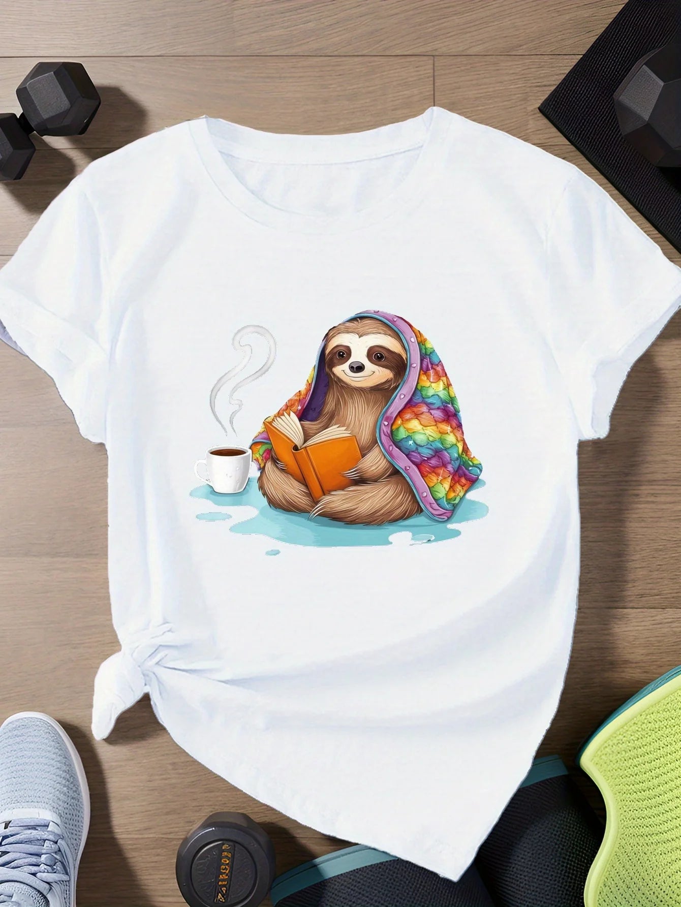 Sloth With Rainbow Quilt T-Shirt product photo 2