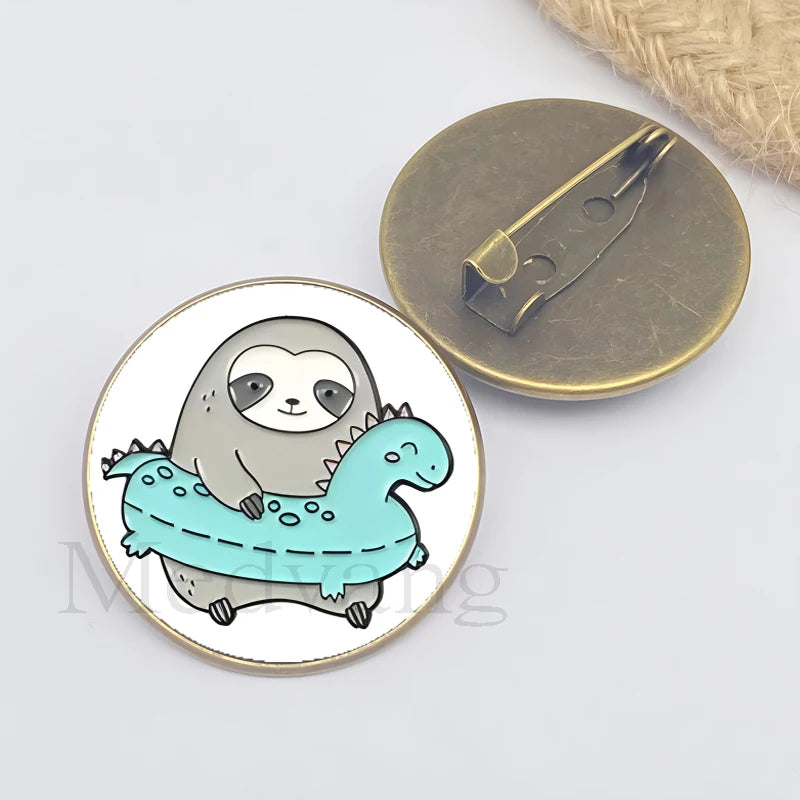 Cute sloth brooch