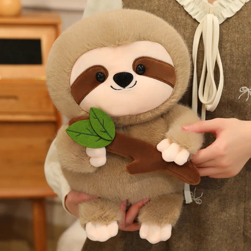 Kawaii Sloth Holding A Leaf Plush Toy product photo 4