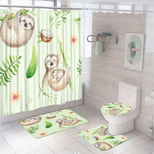 Sloth Shower Curtain Set and Bathroom Sets