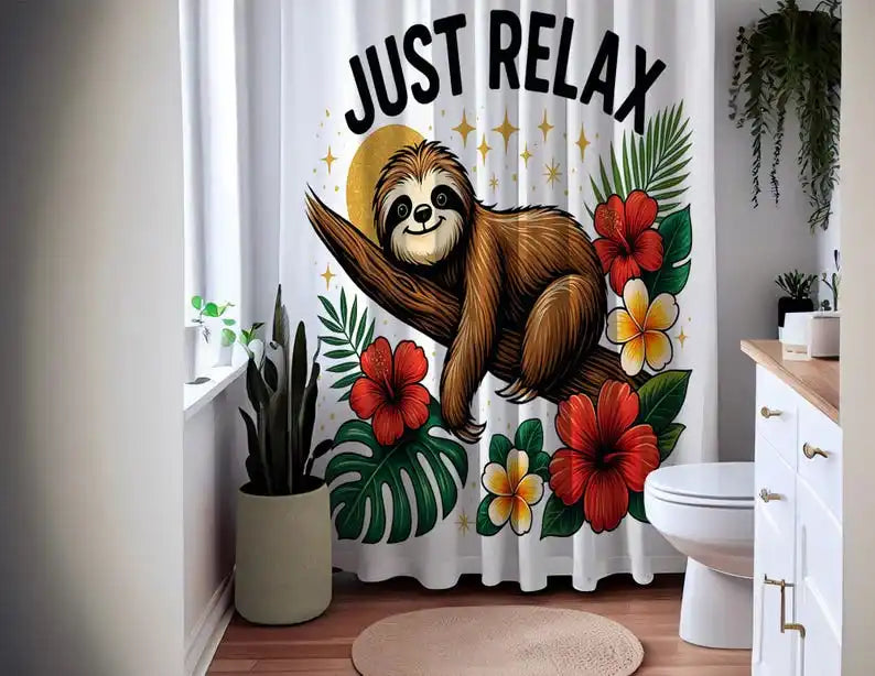 Just Relax Sloth Shower Curtain