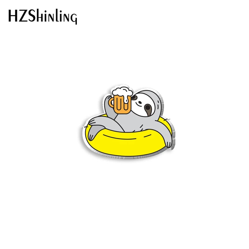 Sloth Acrylic Pin Badge